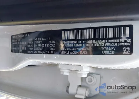 2019 Jeep Renegade Latitude Fwd from USA, damaged, VIN ZACNJABB5KPJ73689